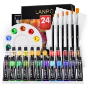 Acrylic paint set of 24x12ml, with 2panels