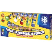 ASTRA Farby plakatowe w tubach 12 kolorów x 30 ml