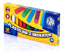 ASTRA Plastelina 12 kol - brokatowa