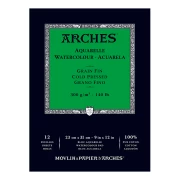 BLOK AKWARELOWY ARCHES 23X31 300G 12 DROBNOZIARNISTY NATURALNA BIEL