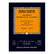 BLOK AKWARELOWY ARCHES 23X31 300G 12 SZORSTKI NATURALNA BIEL