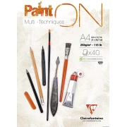 Clairefontaine blok "Paint On", A4, 40 ark. 250g /4