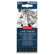 DERWENT GRAPHIK LINE MARKER BLACK 6 SZTUK