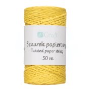 DP CRAFT SZNUREK PAPIEROWY SKRĘCANY ŻÓŁTY 50 G