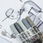 TALENS ECOLINE BRUSHPEN X5 GREY