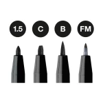 FABER-CASTELL PITT ARTIST PEN BLACK SET 4 SZT