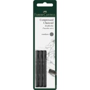 FABER-CASTELL PITT MONOCHROME GRAFIT WĘGIEL PRASOWANY MEDIUM 3 SZT