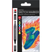 MARABU GRAPHIX SKETCH MARKER SET 6 KOLORY HEAT