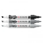 TALENS ECOLINE DUO TIP BLACK-GREY SET 3